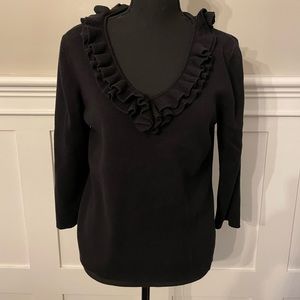 Black Coldwater Creek sweater wool/cashmere/cotton blend